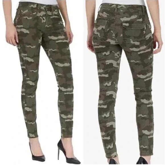 William Rast Jane Skinny Camo Cargo Pants Jeans Size 27 x 30 - Picture 1 of 11